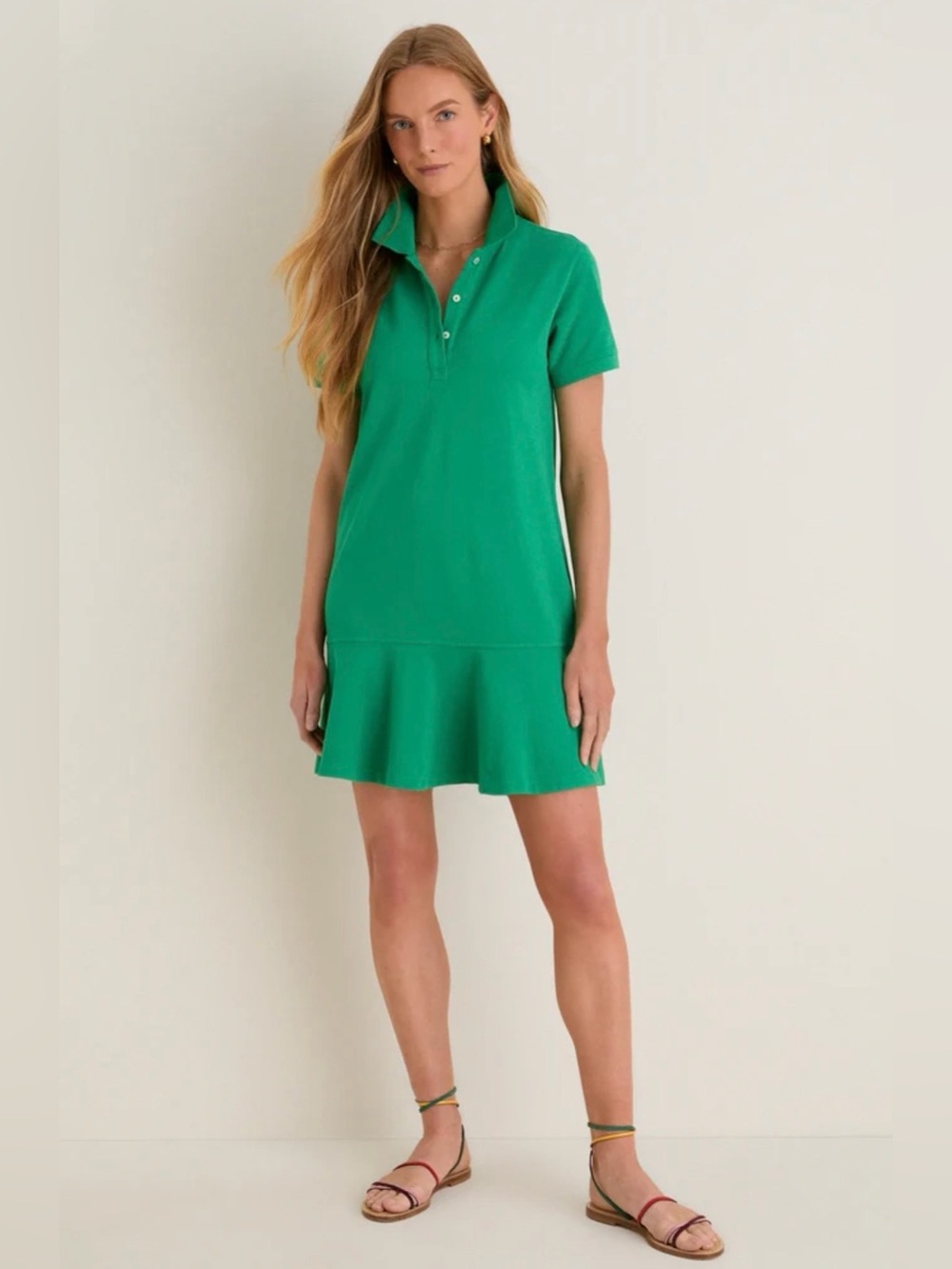 Tuckernuck Green Polo Ruffle-Hem Mini Dress